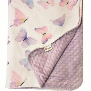 Honey Lemonade Butterflies Minky Dots Security Lovey Blanket 30" X 38"